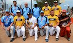 Your 2013 Armed Forces Softball All-Tournament Team.

Outfield:  SrA John Allen - USAF Grand Forks AFB ND
Outfield:  SrA Nickolas Maragliano - USAF Youngstown ARS OH
Outfield:  SSG David Moore - Army Ft. Bragg, NC
Infield:  CMSgt Charles Campbell - USAF Scott AFB IL
Infield:  EM1 Jacob Alicuben - Navy USS Reuben
Infield:  SSG Dane Miller - Army Ft. Sill, OK
Infield:  SSgt Jose Otero - USAF March ARB CA
Infield:  SPC Jacob Lenk - Army Bamberg, Germany
Utility Player:  SSG Kenneth Turlington - Army Camp Humphreys, Korea
Utility Player:  MSgt Dexter High - USAF Nellis AFB NV
Utility Player:  SSgt Matthew Faircloth - USMC MCB Camp Lejeune, NC
