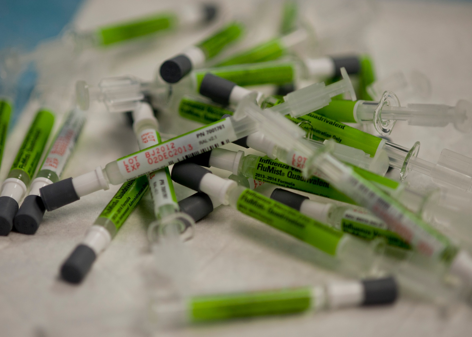 The 99th Medical Operation Squadron Immunization Clinic has begun offering influenza vaccinations for the 2013-2014 flu season to military members, retirees and their families at the Mike O’Callaghan Federal Medical Center at Nellis Air Force Base, Nev.  According to the Center for Disease Control, more than 200,000 people are hospitalized due to flu related symptoms each year. (U.S. Air Force photo by Staff Sgt. Michael Charles)