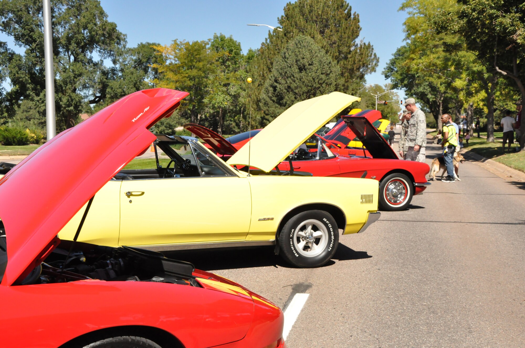 PETERSON AIR FORCE BASE, Colo. - The Junior Enlisted Association hosted the Play on Wheels Car and Cycle show as part of the Worldwide Day of Play at Patriot Park Sept. 21. The car show was open to both military and civilian car and cycle owners. (U.S. Air Force photo/Tech. Sgt. Jared Marquis)