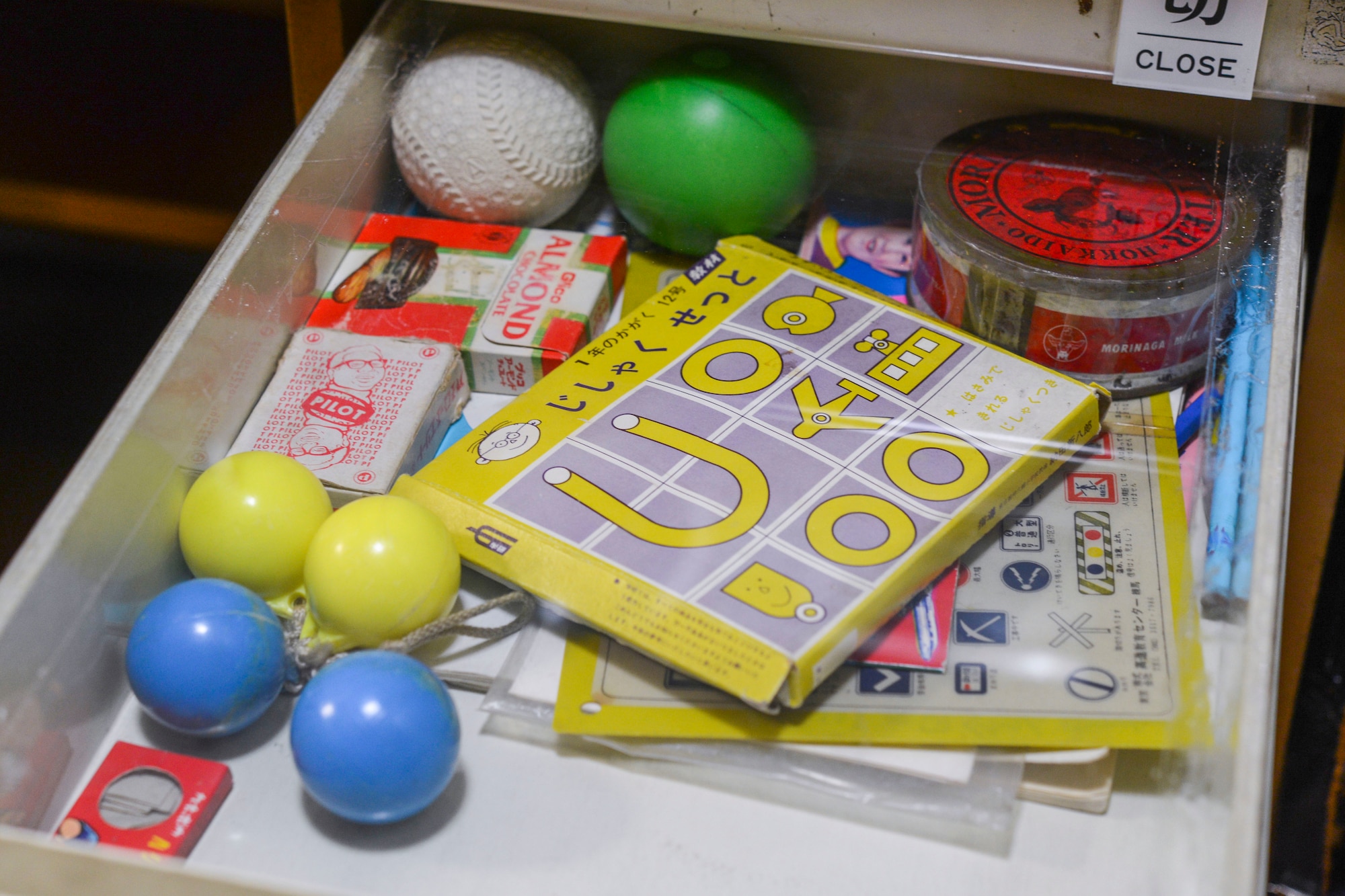 A child’s desk drawer displays toys and candy, common from the 1960’s Japan, at Shakujiikoen Furusato Museum, Nerima Ward, Japan, Sept. 23, 2013.  The museum reconstructed a scene of a town and an average Japanese house hold during the 60’s era.  (U.S. Air Force photo by Airman 1st Class Soo C. Kim/released)