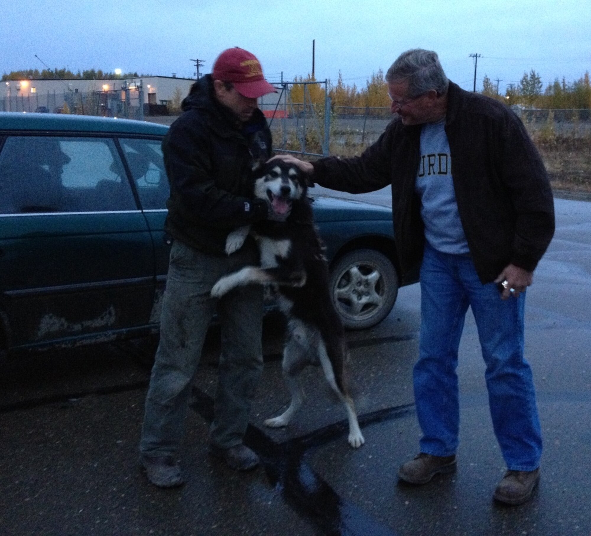 GALENA, Alaska – Jon Korta was reunited with the final five members of his sled team after spending an entire summer separated following a devastating flood. (U.S. Air Force photo)