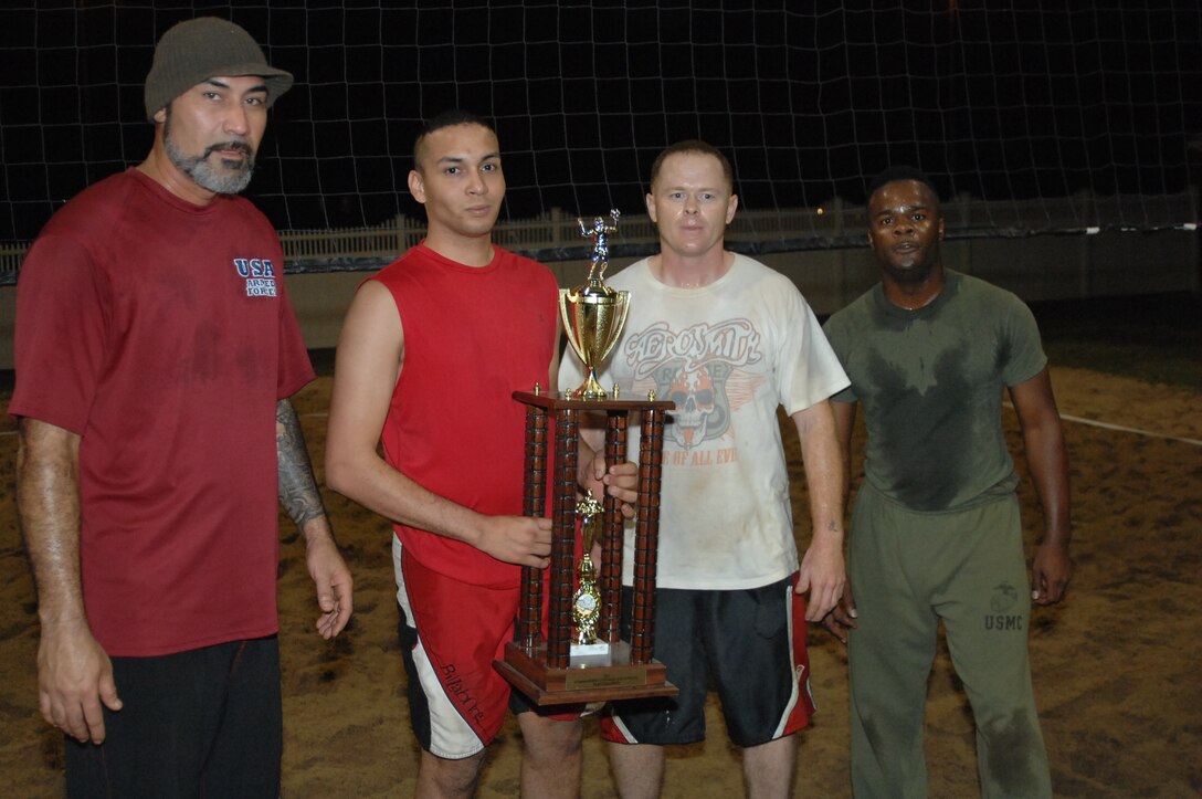 Congratulations to Fort Leonard Wood's U.S. Marine Corps Detachment team that won the 2013 Commander's Cup Sand Volleyball Tournament Sept. 24 at Pershing Community Center.