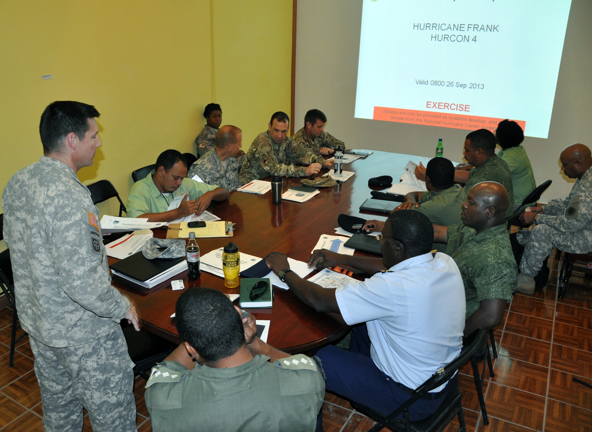 Members of Joint-Task Force Bravo's Central America Survey and Assessment team participated in an international disaster response exercise in Belize, Sept. 27, 2013.  The C-SAT conducted the exercise in order to increase the team's ability to coordinate with other military and disaster response entities to alleviate human suffering in a real world event.  The exercise marked the first time the C-SAT had deployed to Belize. (U.S. Air Force photo by Capt. Zach Anderson)