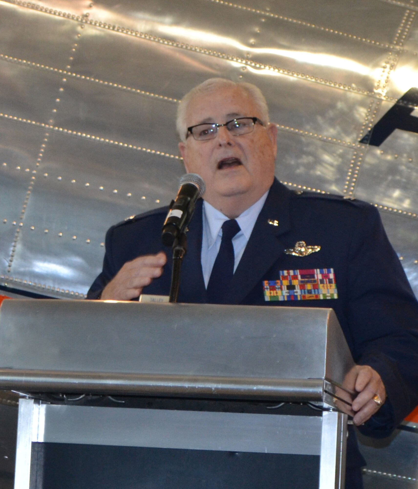Col (ret) Bernard Talley, Jr., a Vietnam Prisoner of War from 1966-1973 and retired American Airlines pilot, spoke at the POW/MIA Recognition Day ceremony at the AA Flight Academy this month. Col Talley spent 2,369 days in captivity before he was released during Operation Homecoming on March 4, 1973. The ceremony celebrated the remembrance of this nation's POW/MIAs. (U.S. photo/TSgt Shawn McCowan)