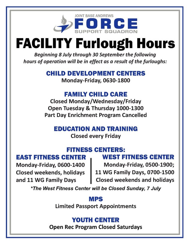11 FSS Furlough Hours (U.S. Air Force graphic)