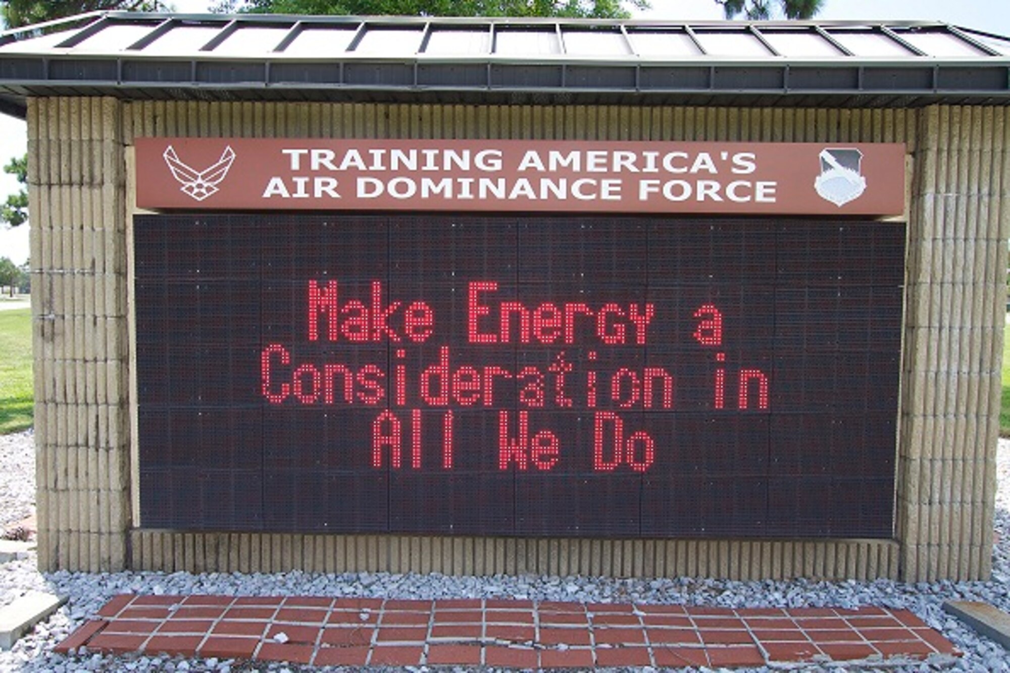 October almost here and with it comes Energy Action Month, which began in 1991 with a proclamation by President George Bush. Efforts to become more energy efficient continue. On Oct. 5, 2009, President Barack Obama signed Executive Order 13514 which highlights the importance and goals of our country's energy conservation, reduction and sustainability goals. The goals are to save taxpayer dollars, reduce greenhouse gas emissions and contribute to national security. The emphasis is so strong that almost every major federal facility, including Air Force installations, now employ a full time energy manager. Most military installations also supplement their efforts with contract resource efficiency managers. (U.S. Air Force photo)
