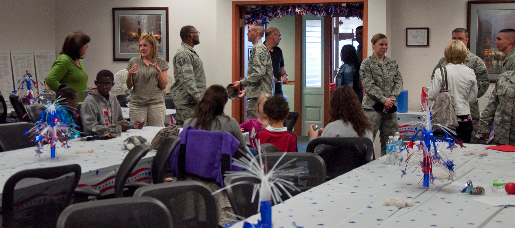 130926-F-GZ967-077 The Airman and Family Readiness Center hosted a free dinner for the families of Airmen of F.E. Warren Air Force Base, Wyo., who are deployed, who are deploying or who have recently returned from deployment Sept 26, 2013. The dinner was a way to thank the families for supporting their Airmen through the difficult times of deployment. (U.S. Air Force photo by Airman 1st Class Brandon Valle)