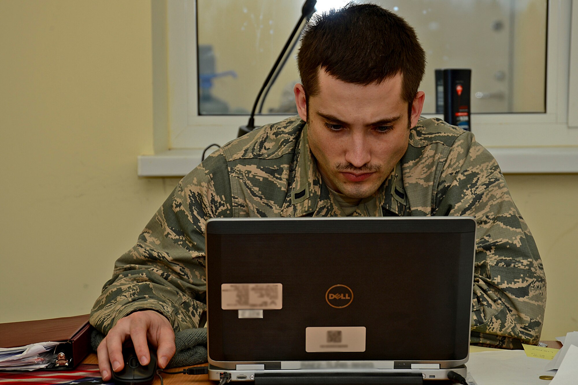 Upon arriving to Lithuania, 1st Lt. George Maxfield, 1st Combat Communications Squadron cyber officer, was appointed as the 720th Expeditionary Air Base Squadron commander. Maxfield hails from East Derry, N.H. (U.S. Air Force photo by Airman 1st Class Dana J. Butler)