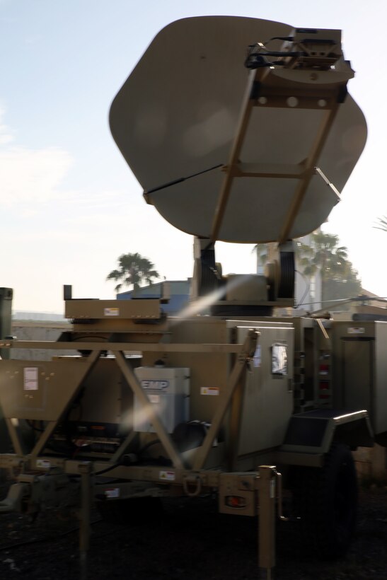 The AN/TSC-181B Very Small Aperture Terminal-Large satellite system provides supported units with uninterrupted communication services worldwide. This version of the satellite provides more capability than its predecessors because it provides more stable long-range communications support for deployed forces like 2nd Marine Expeditionary Brigade, which is currently participating in Exercise African Lion 14. Exercise African Lion 14 showcases the 2nd Marine Expeditionary Brigade’s ability to integrate with partner-nation militaries and respond to crisis or contingency within the U.S. Africa Command operational area under a scalable, expeditionary joint-task force of multiple U.S. service components.