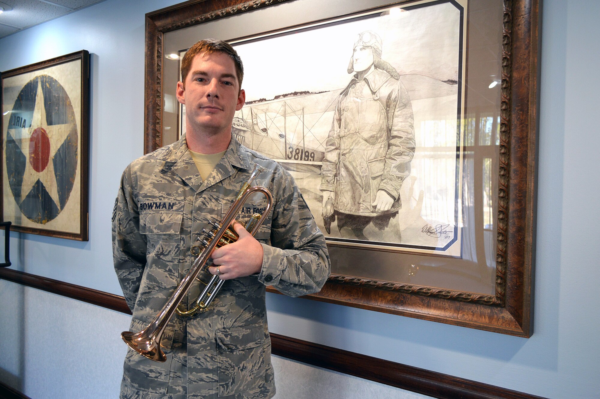Staff Sgt. Andrew Bowman, 43rd Logistics Readiness Squadron, Pope Army Airfield, N.C., was selected as a trumpet player for the Air Force’s world-renowned performing arts group, Tops in Blue, on March 17 after an online audition. Tops in Blue serves as an expeditionary entertainment unit to provide quality entertainment from within Air Force resources for the Air Force family, with priority to Air Force personnel stationed worldwide at remote and deployed locations while simultaneously promoting community relations, supporting recruiting efforts and serving as ambassadors for the United States of America and the United States Air Force. (U.S. Air Force photo/Marvin Krause)
