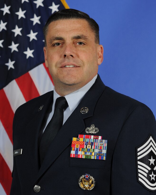 Chief Master Sgt. Charles J. Burgess III, is the newest 82nd Training Wing command chief. As Command Chief, he represents the highest enlisted level of leadership for the command and executes the commander's mission by developing the wing's capacity for combat preparedness. (Official U.S. Air Force photo) 