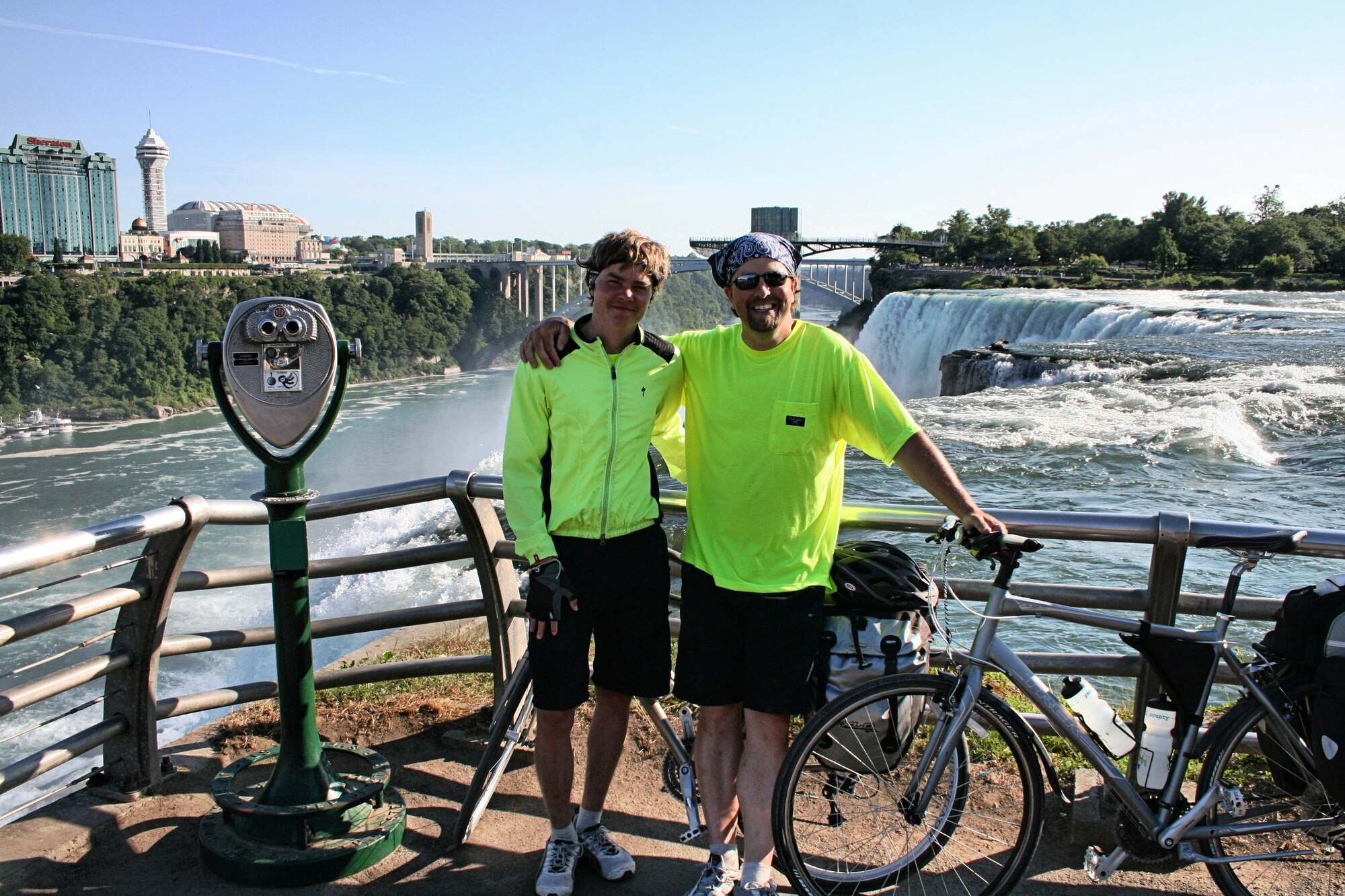 Walter and Wesley Willand at Niagara Falls during a bicycle trip across North America. (Courtesy photo)