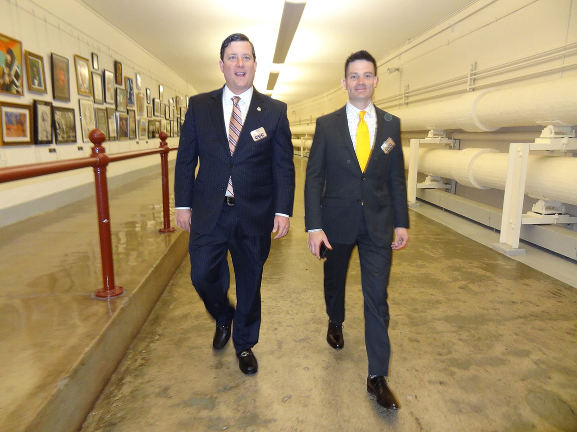 (left) Arnold Community Council President Ben Craig (Craig & Wheeler Realty) and the Manchester Chamber of Commerce President Carter Sain (American City Bank) hurry through the U.S. Capitol underground so that they won’t be late for their next appointment.

