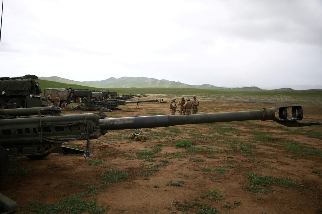 Marines with India Battery, 1st Battalion, 11th Marine Regiment, participated in a battalion fire exercise aboard Marine Corps Base Camp Pendleton, Calif., March 27, 2014. The week-long exercise tested the battalion's ability to effectively operate their weapon systems during the large-scale exercise. India Battery's skills were on display as they fired round after round accurately engaging their targets. (U.S. Marine Corps photo by Lance Cpl. Jonathan Boynes/released)