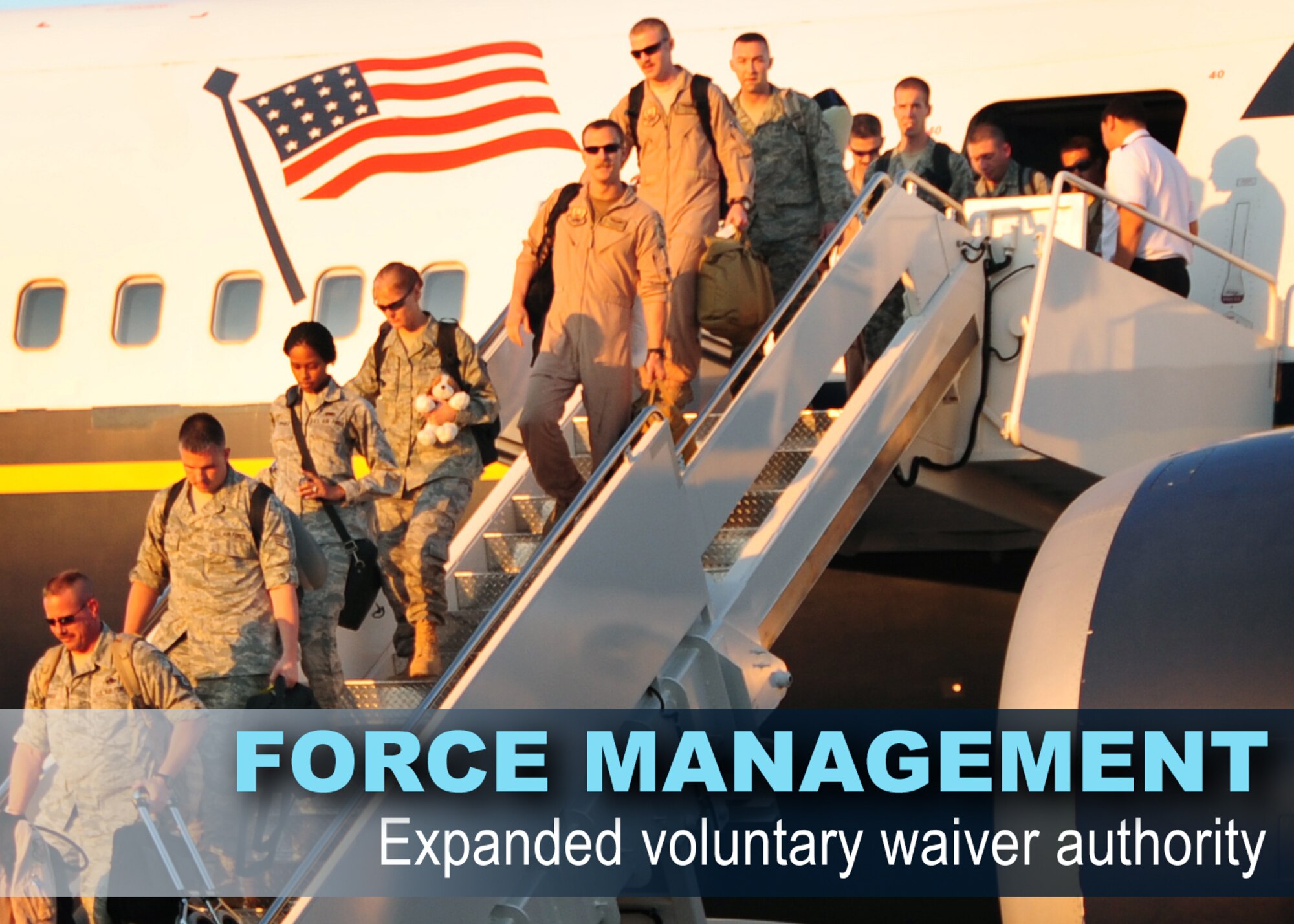 The Air Force Personnel Center has been granted expanded waiver authority to waive some active duty service commitments for Airmen interested in voluntary separation under the fiscal year 2014 force management program. The expanded waiver authority also allows AFPC to waive up to 36 months of Advanced Flying Training (to include Pilot or Flying Instructor Training and Qualification) ADSC, up to 36 months of Air Force Institute of Technology ADSC, up to 24 months of medical residency training ADSC, and up to 48 months with recoupment of medical special pays and bonuses. (Courtesy Graphic)