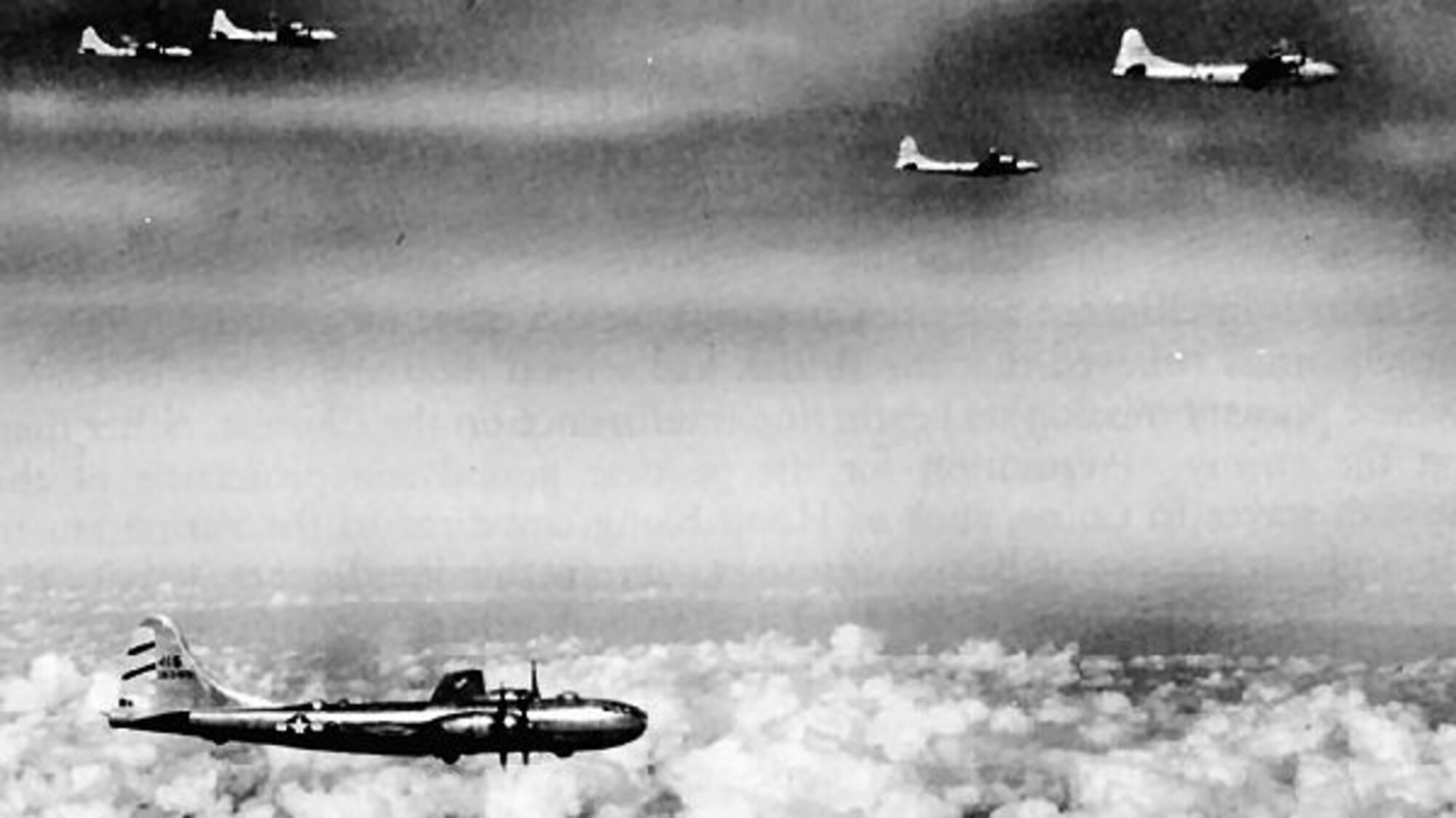 Twentieth Air Force B-29 Superfortresses on a mission to attack Rangoon, Burma, in 1944. The 20th AF was established April 4 that year to conduct heavy bombardment in the Pacific during World War II. This year, the 20th AF celebrates its 70th birthday. (File photo)