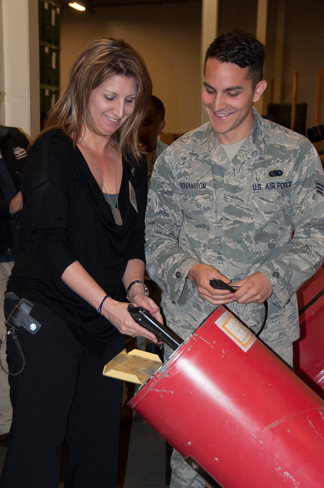 TRAVIS AIR FORCE BASE, Calif. -- Team Travis honorary commanders participated in a day-long Air Force Bootcamp to learn about military culture, April 3, 2014. The honorary commanders program pairs a local business leader with a unit commander to serve as that units’ “honorary commander.” The pairing is designed to maintain a solid, mutually beneficial relationship between the public and Team Travis. (U.S. Air Force photo/Staff Sgt. Cindy G. Alejandrez) 