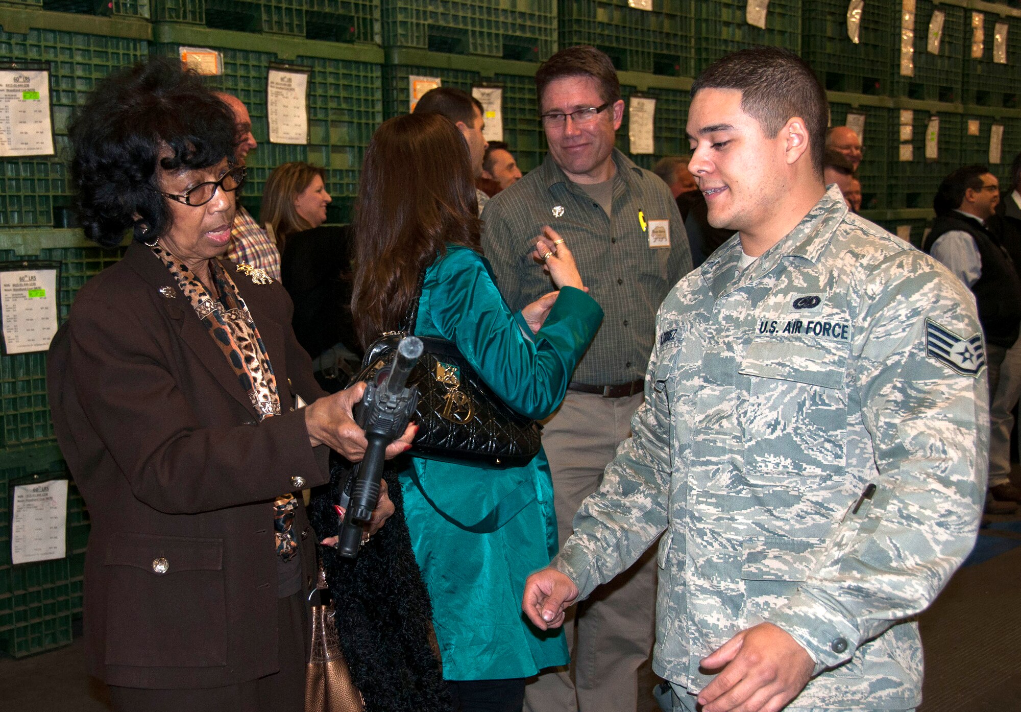 TRAVIS AIR FORCE BASE, Calif. -- Team Travis honorary commanders participated in a day-long Air Force Bootcamp to learn about military culture, April 3, 2014. The honorary commanders program pairs a local business leader with a unit commander to serve as that units’ “honorary commander.” The pairing is designed to maintain a solid, mutually beneficial relationship between the public and Team Travis. (U.S. Air Force photo/Staff Sgt. Cindy G. Alejandrez) 