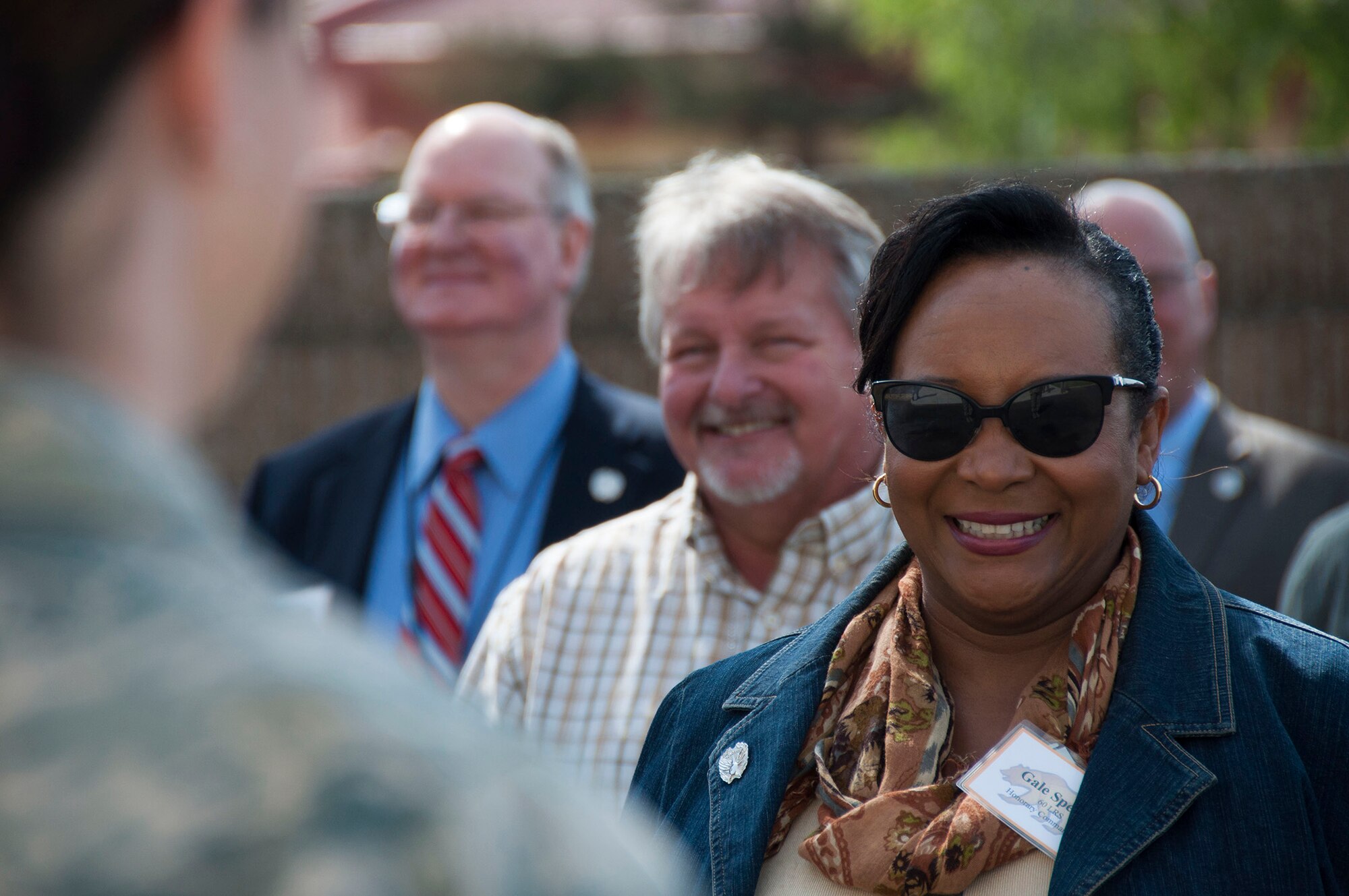 TRAVIS AIR FORCE BASE, Calif. -- Team Travis honorary commanders participated in a day-long Air Force Bootcamp to learn about military culture, April 3, 2014. The honorary commanders program pairs a local business leader with a unit commander to serve as that units’ “honorary commander.” The pairing is designed to maintain a solid, mutually beneficial relationship between the public and Team Travis. (U.S. Air Force photo/Staff Sgt. Cindy G. Alejandrez) 