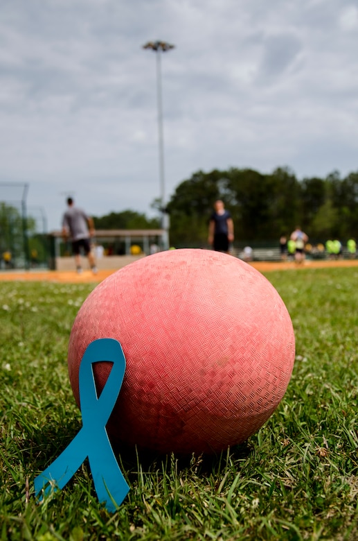 Joint Base Charleston – Weapons Station’s Sexual Assault Prevention and Response Program, kicks off Sexual Assault Awareness Month with the third annual kickball tournament, April 5, 2014, at Locklear Park on JB Charleston – Weapons Station, S.C.  Thirty-seven teams participated in the event. (U.S. Navy photo/Petty Officer 3rd Class Jason Pastrick)