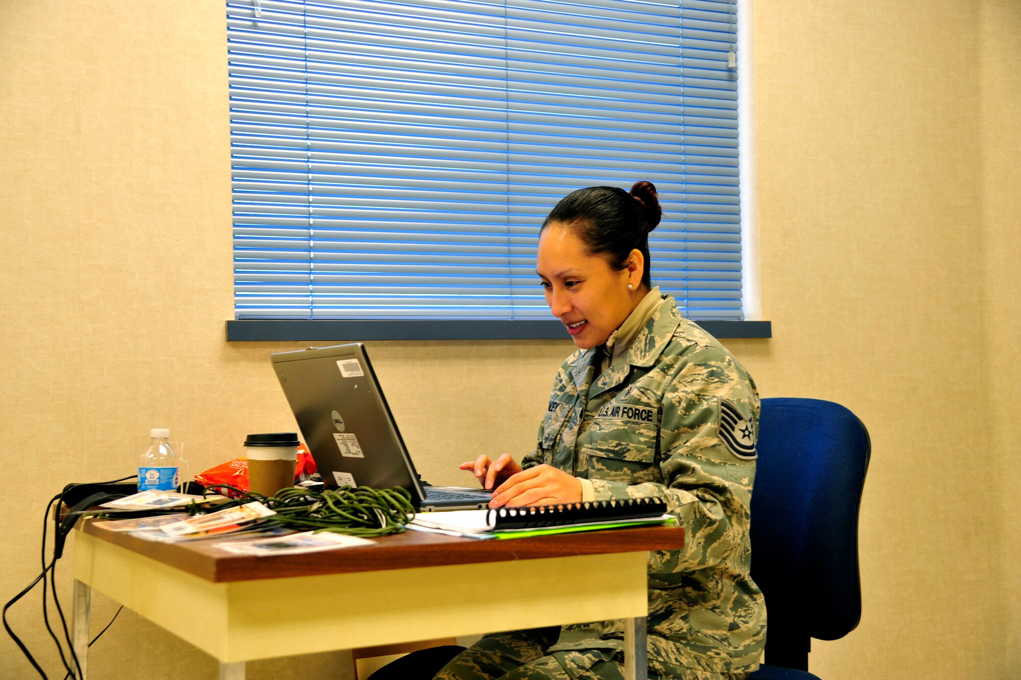 Tech. Sgt. Maria Bailey, medical technician, issues out simulated equipment to medical personnel during a national disaster exercise, Ultimate Caduceus 2014, at Boise, Idaho, April 1, 2014. Bailey is assigned to the 87th Medical Support Squadron, Joint Base McGuire Dix Lakenhurst, N.J. During Ultimate Caduceus, part of the Federal Emergency Management Agency's National Capstone Exercise, AE members provided medical support, processed and transferred patients. The aeromedical teams were comprised of more than 18 AE crew members from Pope Army Airfield, N.C., Scott AFB, Ill., and Cheyenne ANG base, Wyo. (U.S. Air Force photo/ Staff Sgt. Stephenie Wade)


