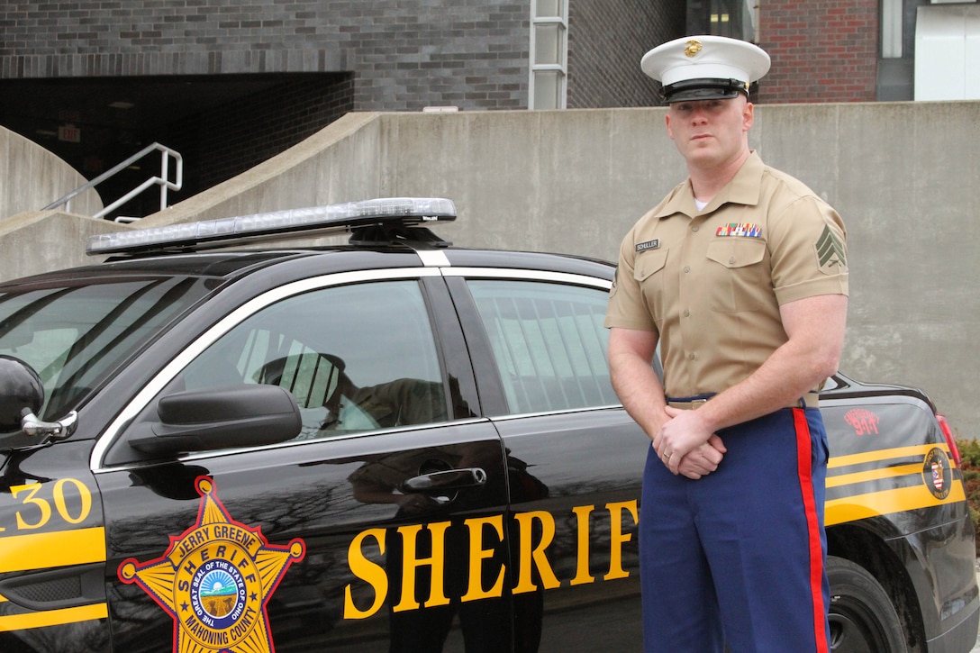 U.S. Marine Corps Sgt. Todd F. Schuller, extended active duty recruiter from Recruiting Sub-Station Tri-County, is selected for a position as a Criminal Investigation Division Agent. During his time as a recruiter, the Boardman, Ohio native, has also worked as a corrections deputy for Mahoning County and with the narcotics task force in Trumball County. (U.S. Marine Corps photo by Sgt. Timothy Stewman/Released)