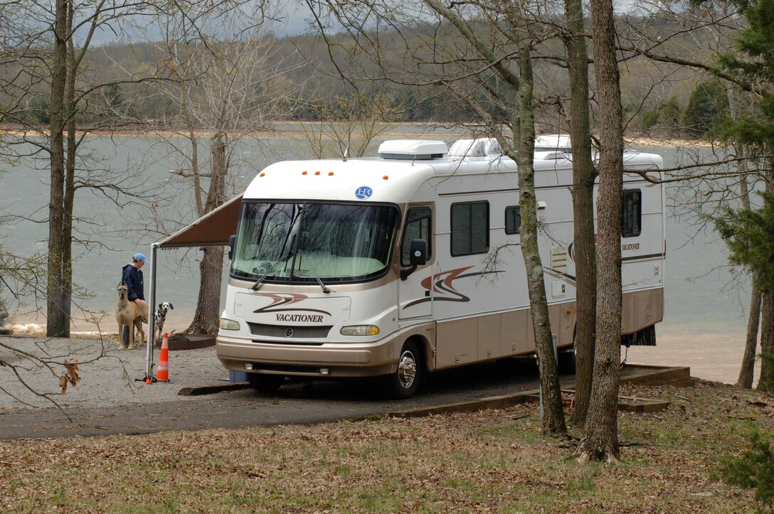 A camper attends to several pets at Seven Points Campground April 7, 2014 in Hermitage, Tenn. The campground is nestled on the shoreline of J. Percy Priest Lake, which is operated by the U.S. Army Corps of Engineers Nashville District.