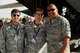 Chief Master Sgt. Caesar Acosta, chief of aircraft maintenace with the 149th Fighter Wing, Texas Air National Guard, stands with Chilean aircraft maintenance officers, 2nd Lieutenants Gomez and Silva from FACH (Fuerza Aerae de Chile), the Chilean air force, at FIDAE (Feria Internacional del Aire y del Espacio), an international trade exhibition air and space show, in Santiago, Chile, March 27, 2014. Pohoski was in Chile with members of the Texas Air National Guard for a subject matter expert exchange through the National Guard Bureau's State Partnership Program. During the course of the visit, Acosta forged new friendships with Gomez and Silva. (U.S. Air National Guard photo by Senior Master Sgt. Miguel Arellano / Released)