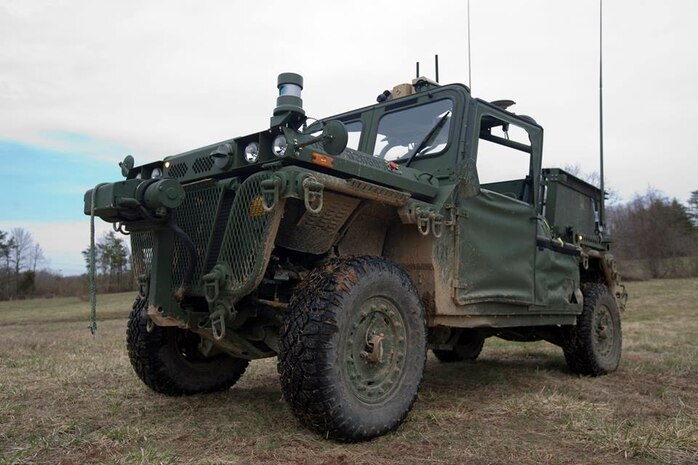 The Autonomous Internally Transportable Vehicle, also known as AITV. The vehicle can be operated in a variety of autonomous and semi-autonomous modes.