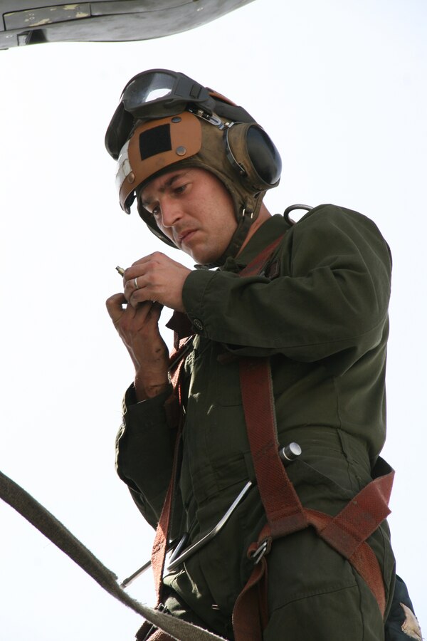 Sergeant Josiah M. Fox, a crew chief with Marine Medium Tiltrotor Squadron 261, inspects a bolt from an MV-22B Osprey in order to maintain the aircraft’s readiness aboard Camp Bastion, Helmand province, Afghanistan, April 5, 2014. The Marine Corps unit has the responsibility for being the first responders for casualty evacuations throughout the Regional Command (Southwest) area of operations.

