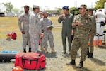 As part of the State Partnership Program, members from a Dominican Republic military delegation demonstrated interest April 5, 2014, in search and rescue techniques employed by the Puerto Rico National Guard CERF-P Team in the event of a disaster. 

