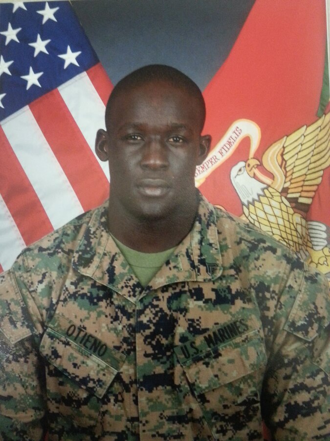 Cpl. Cecil Otieno, a supply clerk with 4th Dental Battalion, 4th Marine Logistics Group, grew up in Nakuru, Kenya, the fourth largest urban area in the country. After graduating Marine Corps boot camp, he started the process of obtaining his U.S. citizenship. Special provisions of the Immigration and Nationality Act authorize U.S. Citizenship and Immigration Services to expedite the application and naturalization process for current members of the U.S. armed forces. Otieno became a U.S. citizen, Jan. 23, 2012.
