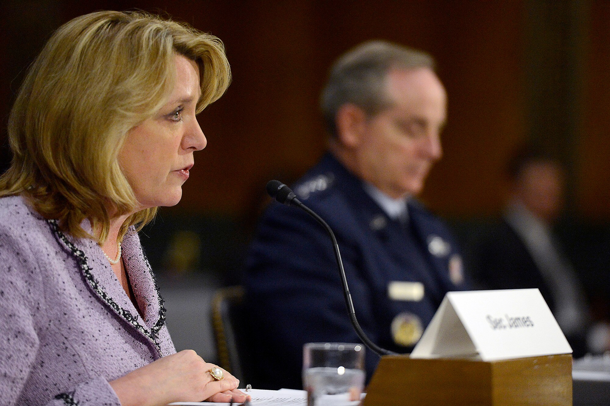 Secretary of the Air Force Deborah Lee James and Air Force Chief of Staff Gen. Mark A. Welsh III present the Air Force Posture Statement April 10, 2014, to the Senate Armed Services Committee in Washington, D.C. (U.S. Air Force photo/Scott M. Ash)