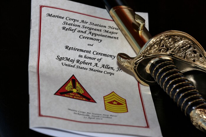 Sgt. Maj. Robert A. Allen Jr. served as the Marine Corps New River Air Station sergeant major for two years, and gave 30 years of faithful and honorable service to the Marine Corps. Allen relinquished his post as the air station sergeant major to Sgt. Maj. William H. Oldenburg. 