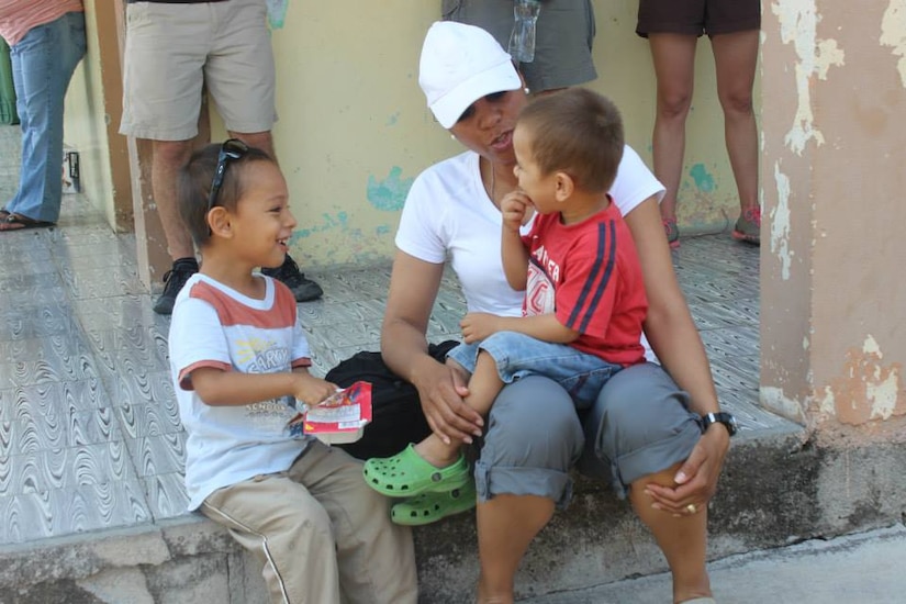 Joint Task Force-Bravo’s Medical Element (MEDEL) make a connection with the Hogar de Ninos, Nazareth boys orphanage on a Saturday morning.  The boys receive much needed supplies such as clothing, toiletries, and school items provided by volunteers from MEDEL.  The service members played soccer, colored pictures, and even took “selfies” with the joyous children.