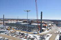 A view of construction at the Blue Grass Chemical Agent Destruction Pilot Plant in Kentucky in March 2014. Huntsville Center is the Army Corps of Engineers' agent for design and construction of chemical demilitarization facilities.