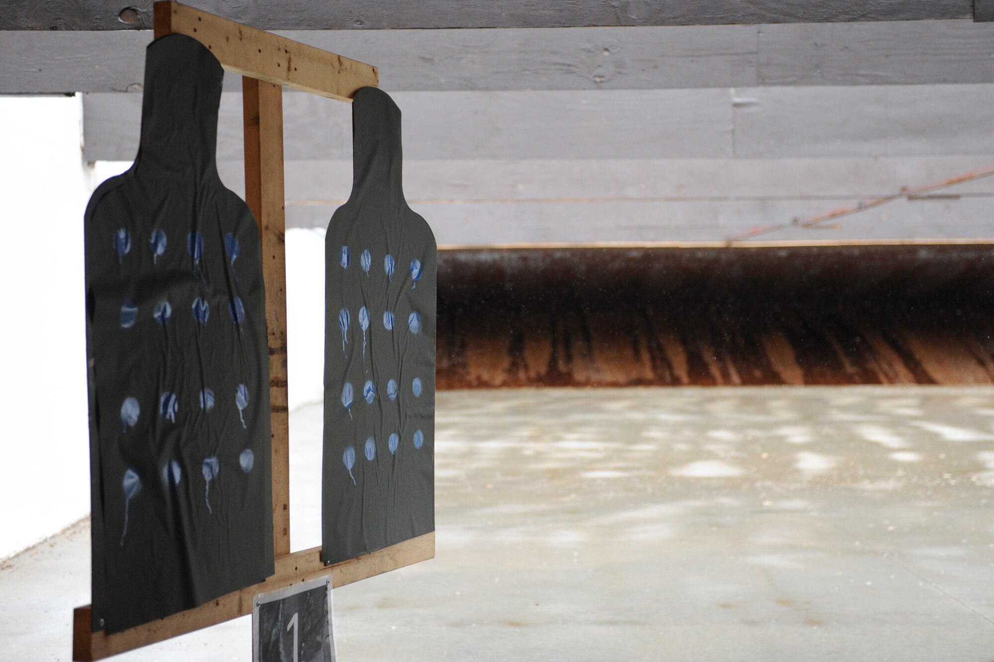 Air Force Security Forces members from 16 bases and agencies fired at these targets during a training session at Scott Air Force Base, Ill. on April 7, 2014. Security forces members  came to Scott for a one-of-a-kind, week-long training session designed to achieve higher training standards. (U.S. Air Force photo/Senior Airman Sarah Hall-Kirchner)