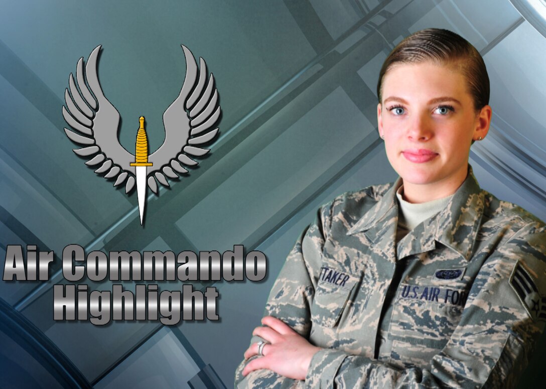 U.S. Air Force Senior Airman Daisey Whittaker, 27th Special Operations Civil Engineer Squadron command support staff, poses for a studio photo April 9, 2014 at Cannon Air Force Base, N.M. Whittaker was a Diamond Sharp Award recipient for the month of April and was recognized for her hard work, commitment to core values and achievements. (U.S. Air Force photo illustration/Senior Airman Jessica Rogers)