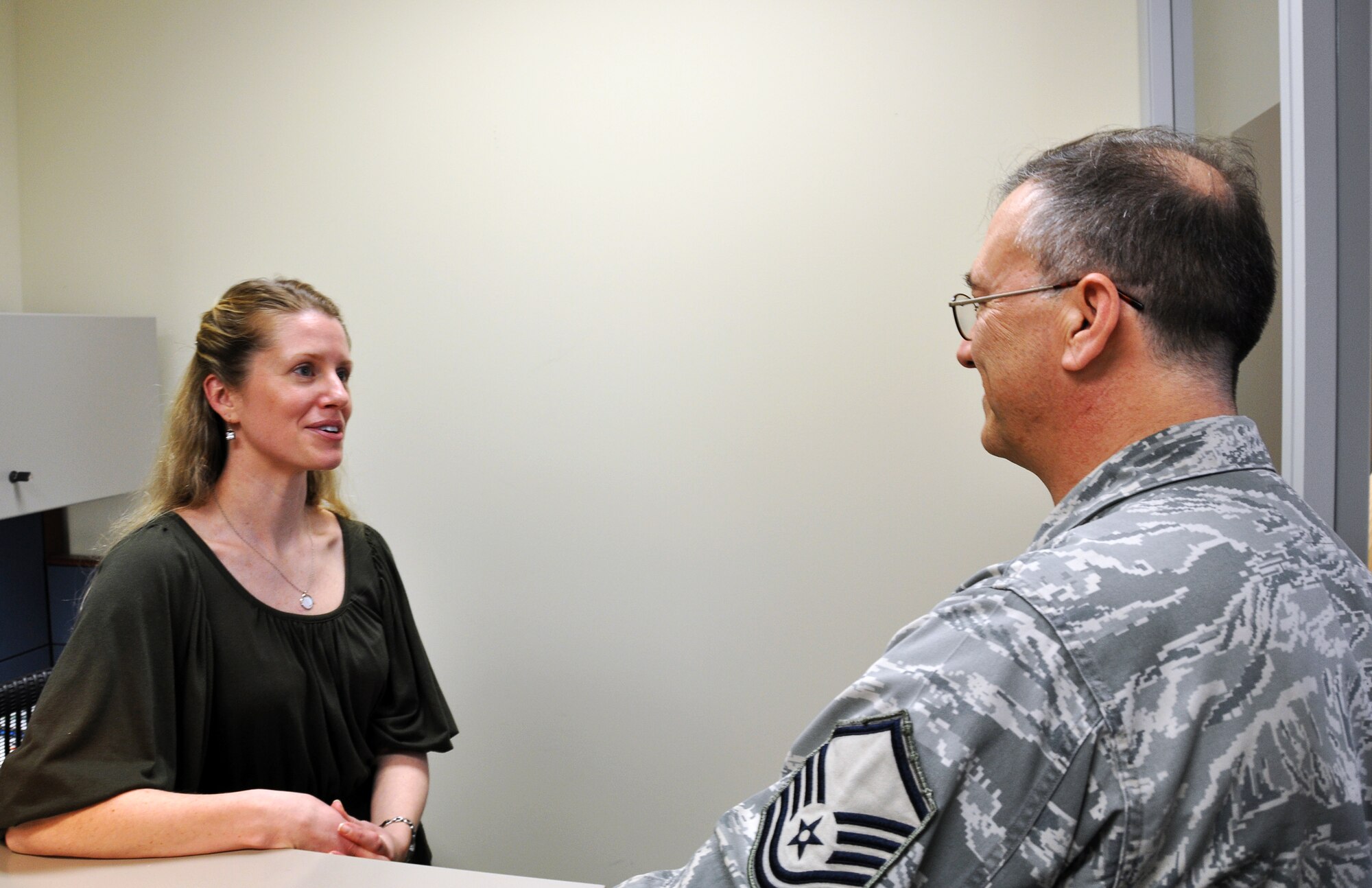 Jaclyn Urmey, 514th Air Mobility Wing, director of psychological health, assumed her new role here Feb. 25 to provide mental health counseling to wing staff and reservists. Urmey will be available to assist in pre-deployment counseling, post-deployment re-integration, or finding resources to help members with the daily stress of life. (U.S. Air Force photo/Senior Airman Chelsea Smith)
