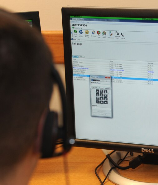 VANCE AIR FOREC BASE, Okla. -- By December, Team Vance members will be making all telephone calls using Voice over Internet Protocol, either on their computers or with hardphones. Both methods will use the base network and are projected to save the Air Force money. (U.S. Air Force photo/ Senior Airman Frank Casciotta)