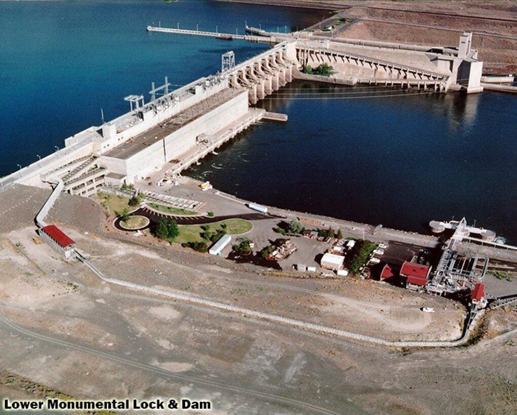 This congressionally authorized project includes Lower Monumental Dam, powerhouse, navigation lock, two fish ladders, a juvenile fish facility, and appurtenant facilities providing for navigation, hydroelectric generation, recreation, and irrigation. The dam is located at the head of Lake Sacajawea, the reservoir created by Lower Monumental Dam. It is 3,791 feet long, with an effective height of about 100 feet. The dam is a concrete gravity-type dam, with earthfill abutment embankments.