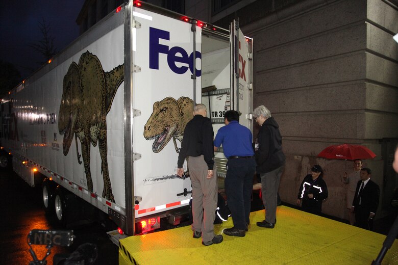 The U.S. Army Corps of Engineers (USACE) and the Smithsonian Institute’s National Museum of Natural History celebrated the arrival of the Wankel Tyrannosaurus rex on Apr. 15, making it the Smithsonian’s first ever T. rex.  