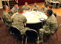 The Joint Base San Antonio-Lackland 5/6 group held a Speed Mentoring session April 11 for junior enlisted Airmen to provide helpful information about the Air Force and to support the noncommissioned officer's duty to mentor younger Airmen. The JBSA-Lackland 5/6 is a professional organization comprised of Airmen in the grades of E-5 and E-6 who are devoted to self-improvement and development of both themselves and the junior enlisted tier. (U.S. Air Force photo by Staff Sgt. Marissa Tucker/Released)