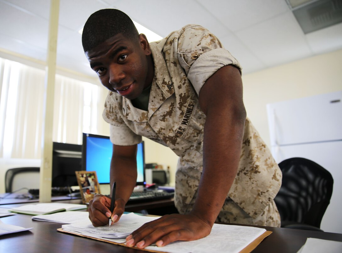 Lance Cpl. Simon Kellogg is an administrative specialist with Headquarters Battalion who grew up in a low-income area in Detroit. Since joining the Marine Corps, Kellogg has taken advantage of every opportunity and strived to become a better person and Marine.