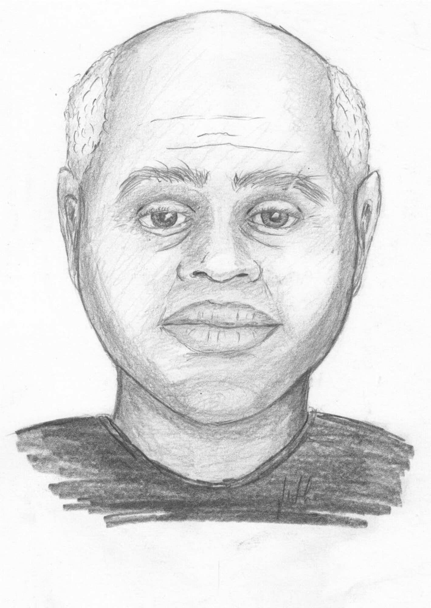 The Illinois State Police released this sketch of the alleged perpetrator of the incident at Scott Air Force Base, Ill., April 16, 2014. Currently no suspect has been found or detained, and the 375th Security Forces Squadron is working with local authorities to assist in the search. (Courtesy photo/ Illinois State Police)