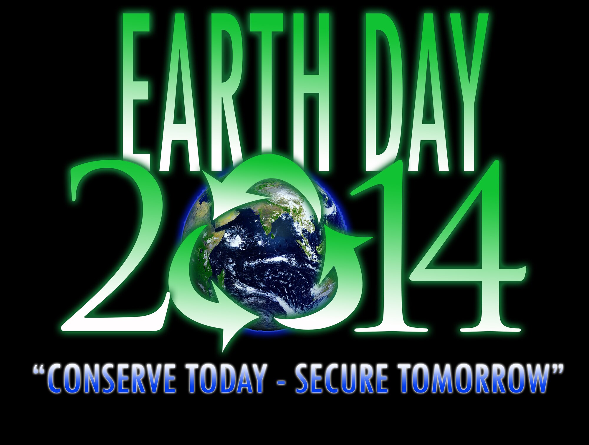 Every April 22, Air Force installations around the world observe Earth Day by taking actions to enhance sustainability and support the Air Force's Earth Day theme of "Conserve Today - Secure Tomorrow." (U.S. Air Force graphic illistration by Airman 1st Class Cliffton Dolezal)