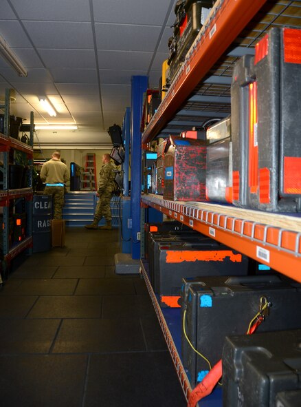 Airmen from the 20th Aircraft Maintenance Unit Support section check out customers on Barksdale Air Force Base, La., April 15, 2014. Airmen from the 2nd Aircraft Maintenance Squadron recently opened the new support section built with their bare hands to improve the flow of flightline maintenance activities. (U.S. Air Force photo/Staff Sgt. Amber Corcoran)