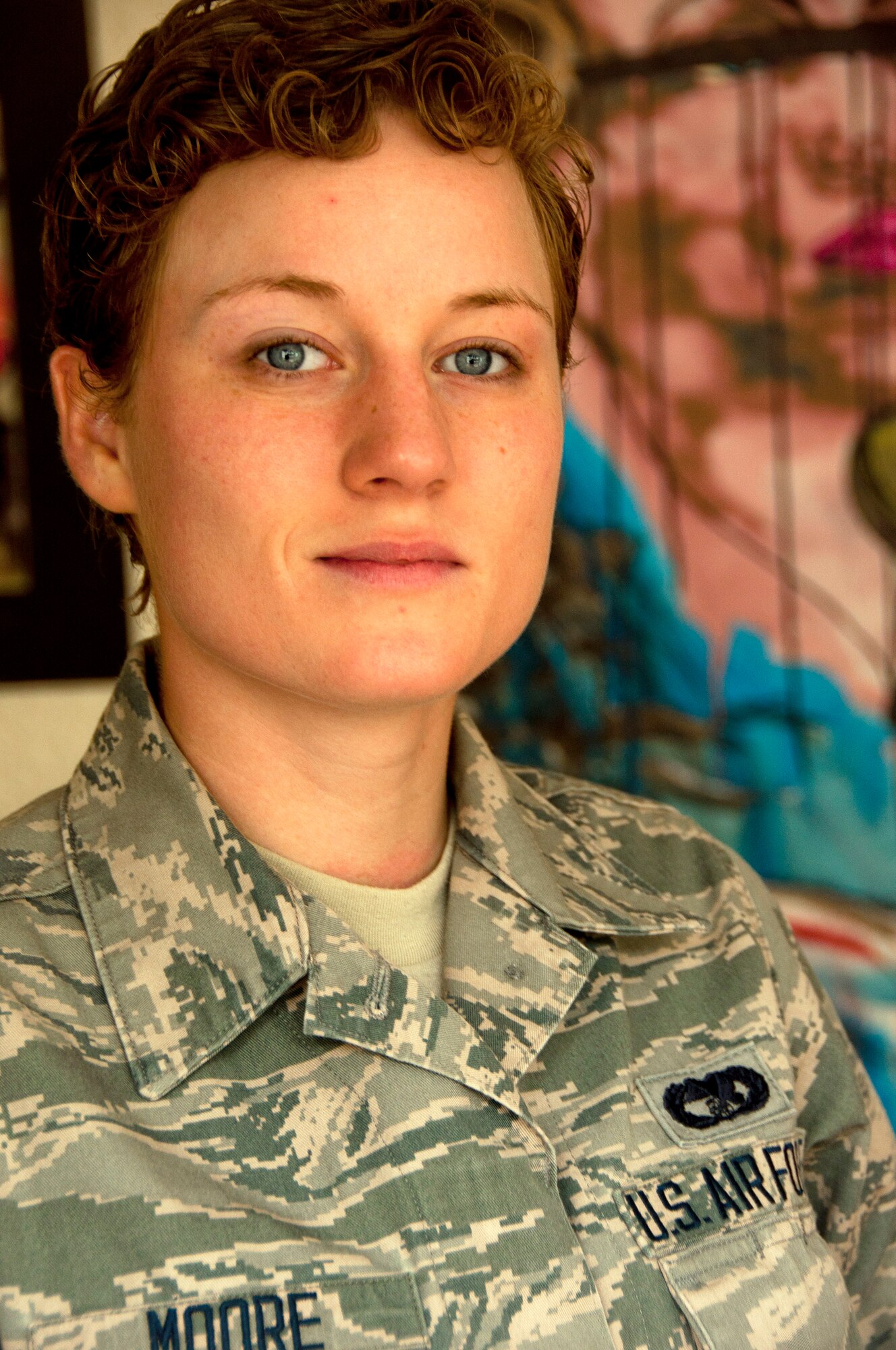 Airman 1st Class Jessilee Moore, 60th Aerial Port Squadron, has been in the Air Force just over a year. She attributes her resilience and positive attitude to her  experiences of hardship and uncertainty prior to joining the military. (U.S. Air Force photo/Senior Airman Madelyn Brown)
