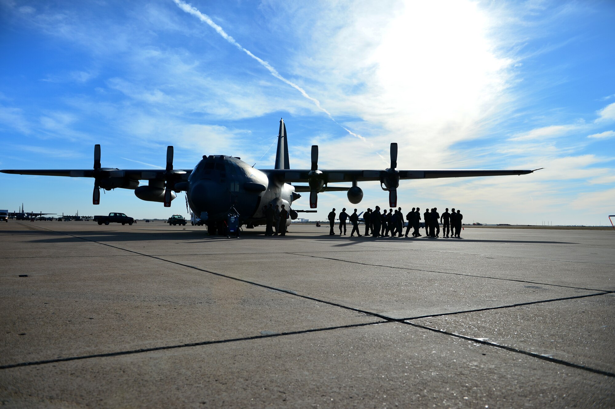 Cadets from the U.S. Air Force Academy, Colorado Springs, Colo., receive briefings about several aircraft maintained at Cannon Air Force Base, N.M., April 11, 2014. The cadets spent four days at Cannon touring base facilities and familiarizing themselves with the Air Force Special Operations Command mission. (U.S. Air Force photo/ Senior Airman Eboni Reece)