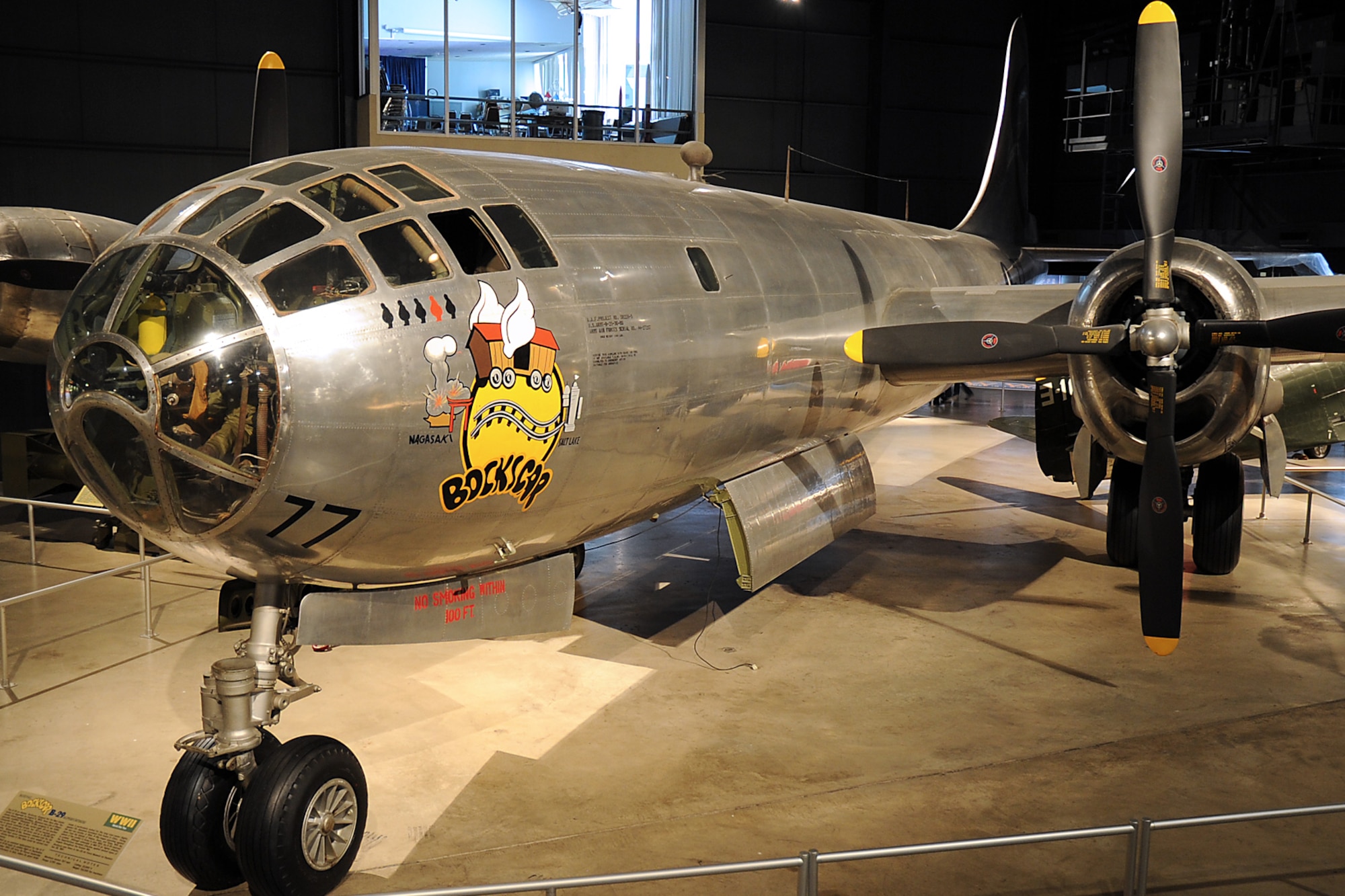 DAYTON, Ohio -- Boeing B-29 Superfortress "Bockscar" in the World War II Gallery at the National Museum of the United States Air Force. (U.S. Air Force photo by Ken LaRock)